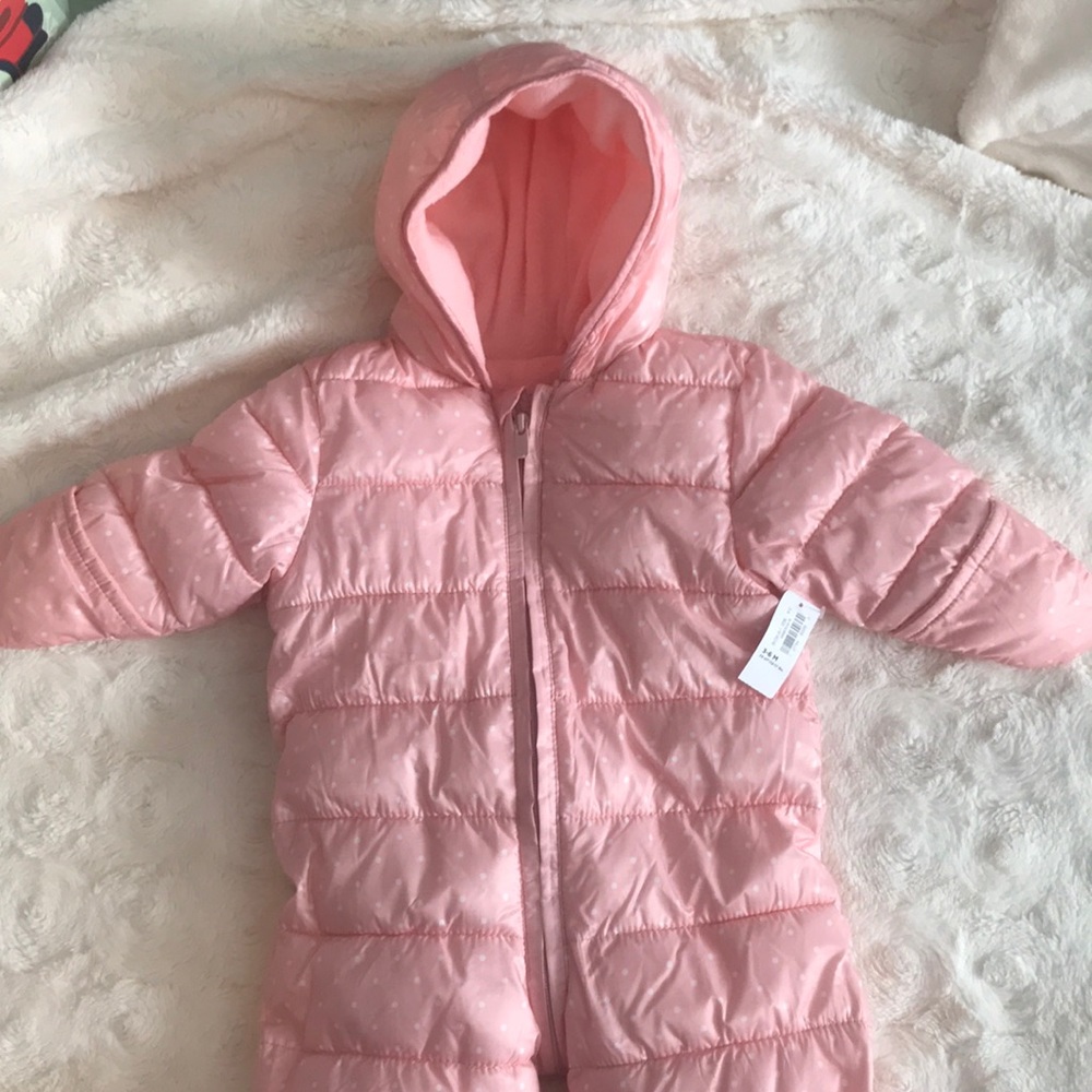Old Navy 3-6 month pink snow suit